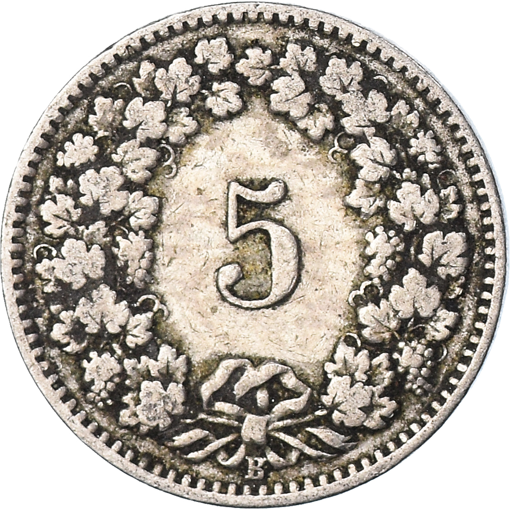 Moneda, Suiza, 5 Rappen, 1908