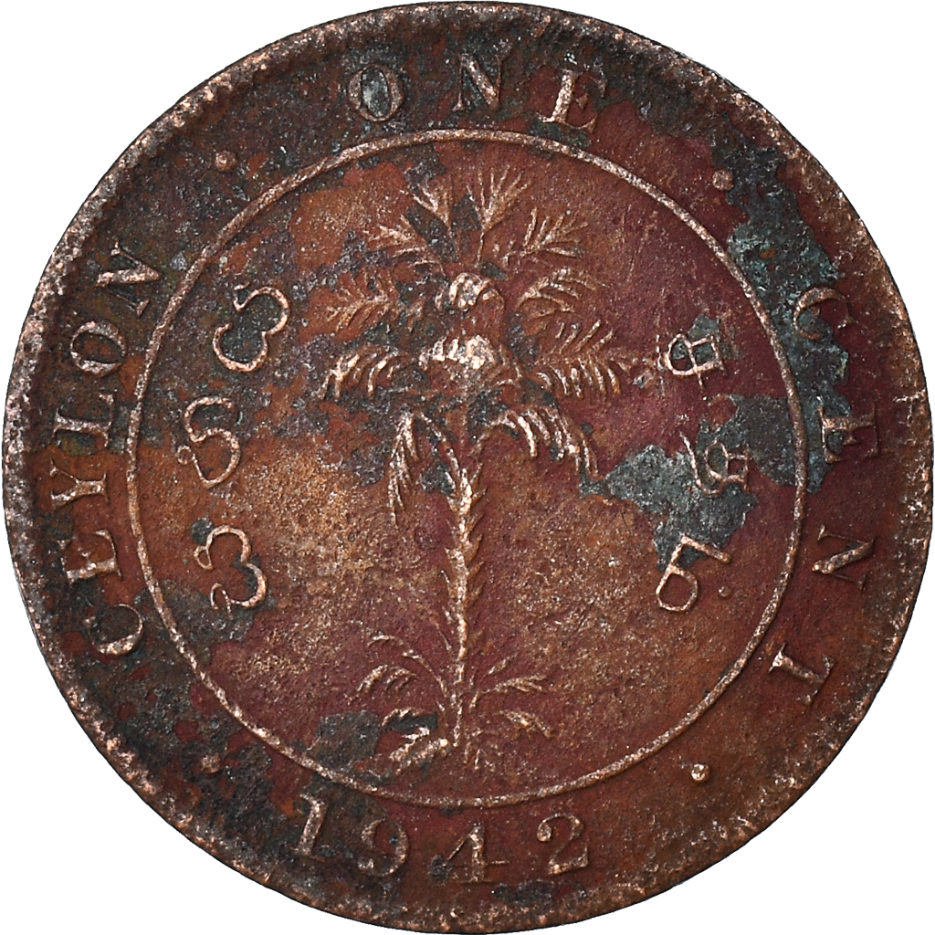 Moneda, Ceilán, Cent, 1942