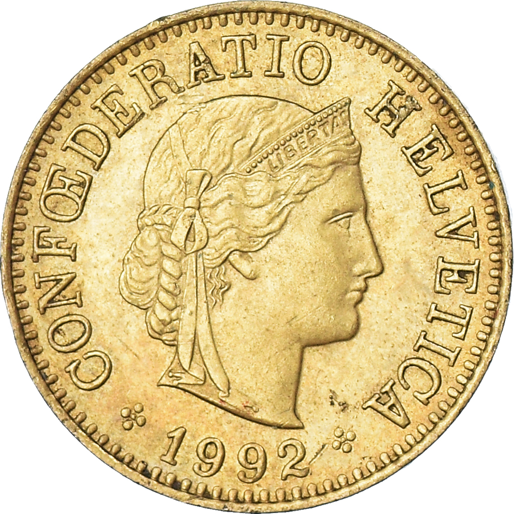 Moneda, Suiza, 5 Rappen, 1992