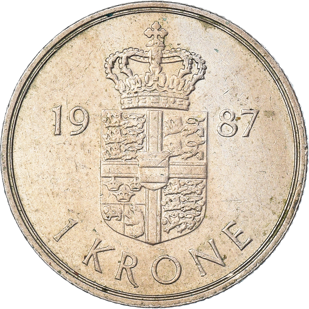 Moneda, Dinamarca, Krone, 1987