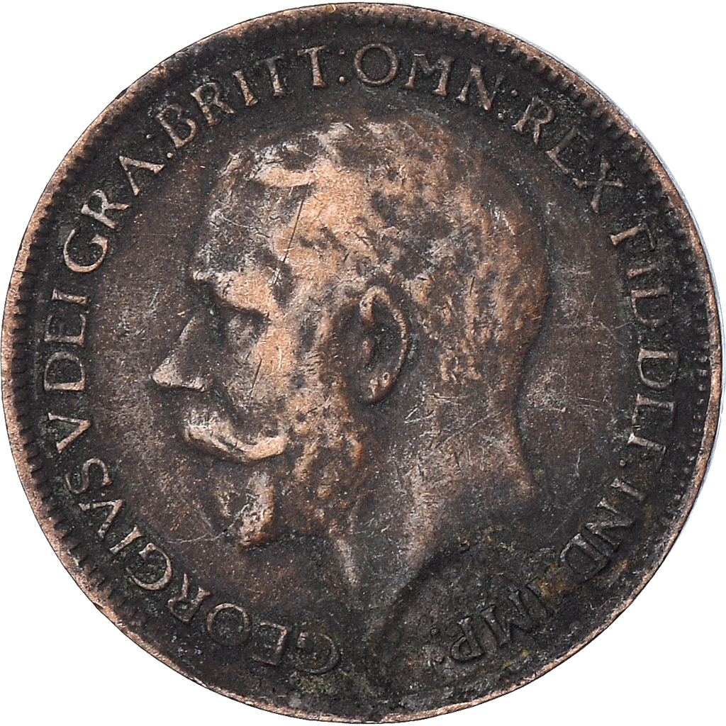 Moneda, Gran Bretaña, Farthing, 1917