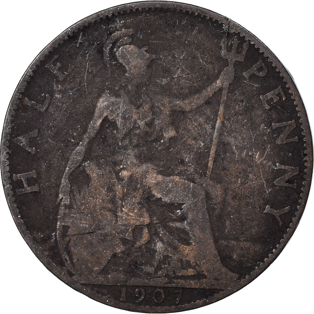 Moneda, Gran Bretaña, 1/2 Penny, 1907