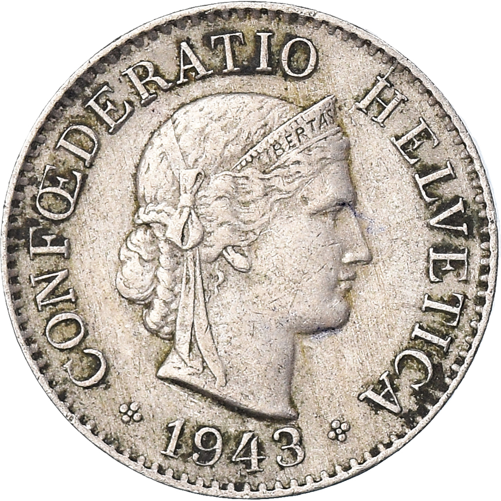 Moneda, Suiza, 5 Rappen, 1943