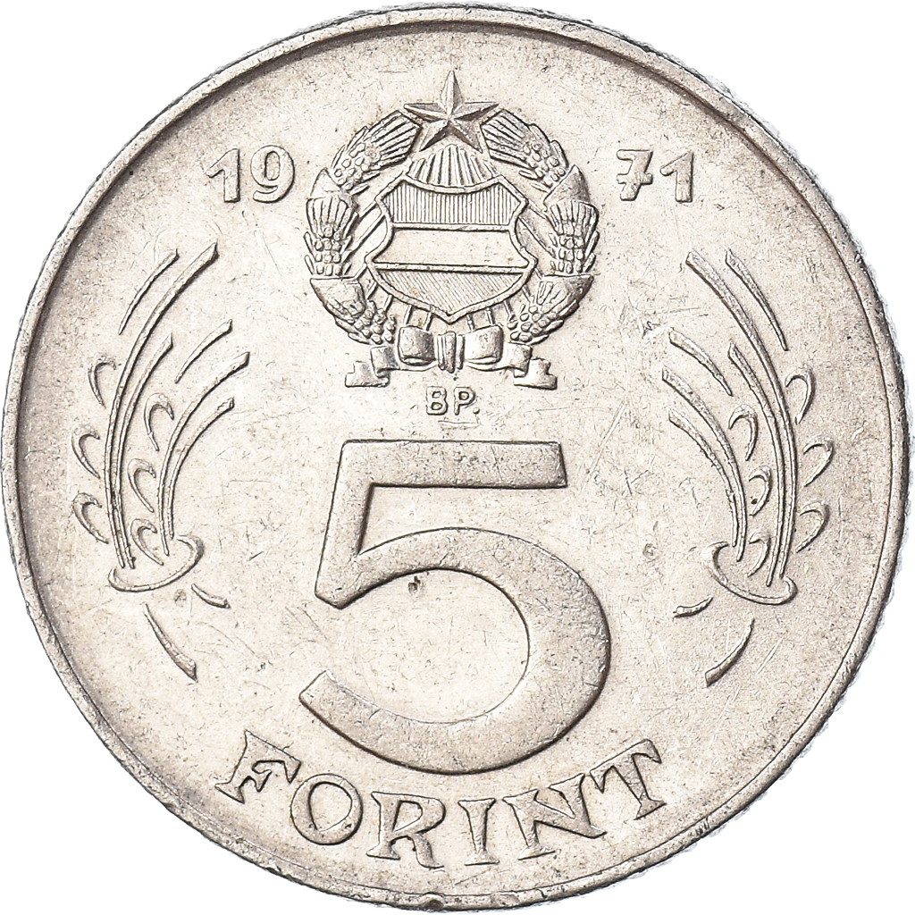 Moneda, Hungría, 5 Forint, 1971