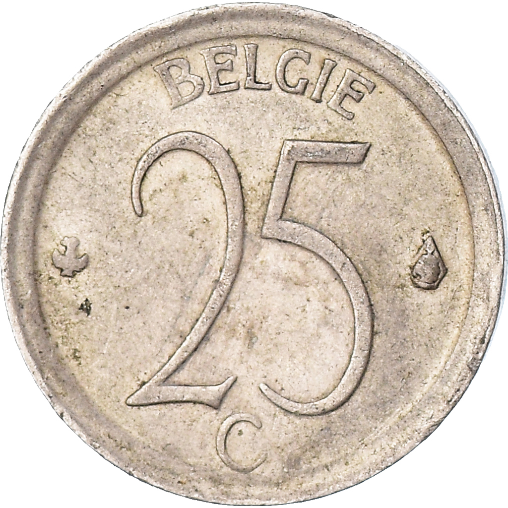 Coin, Belgium, 25 Centimes, 1967