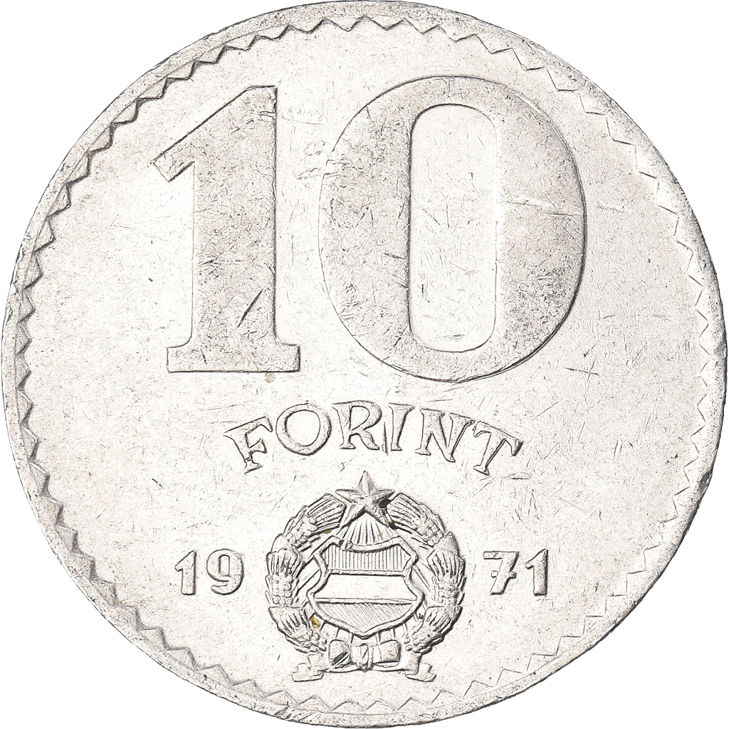 Moneda, Hungría, 10 Forint, 1971