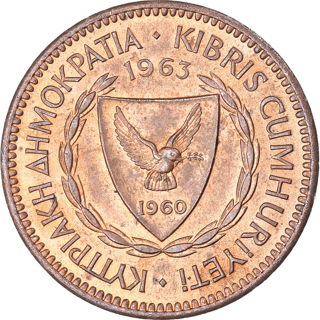 Moneda, Chipre, 5 Mils, 1963