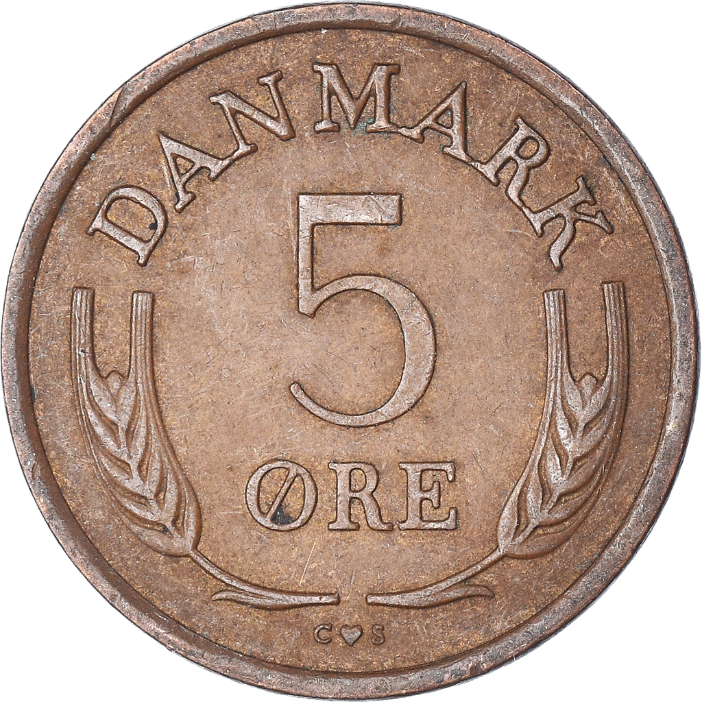 Moneda, Dinamarca, 5 Öre, 1960