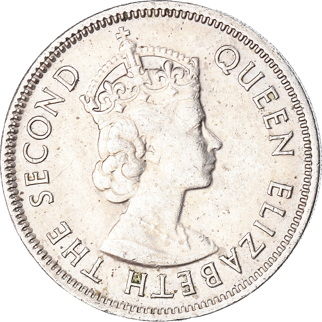 Moneda, Mauricio, 1/2 Rupee, 1975