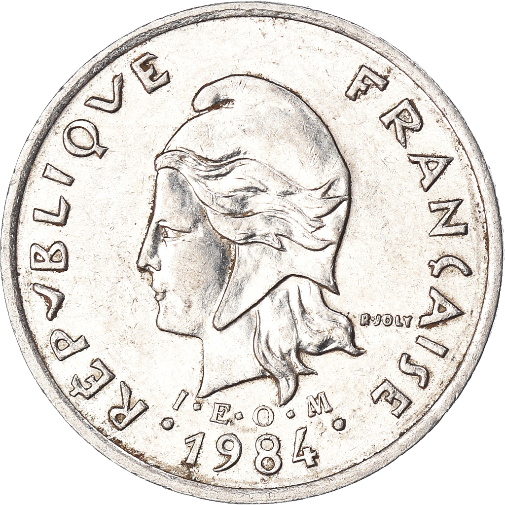 Moneda, Polinesia francesa, 10 Francs, 1984