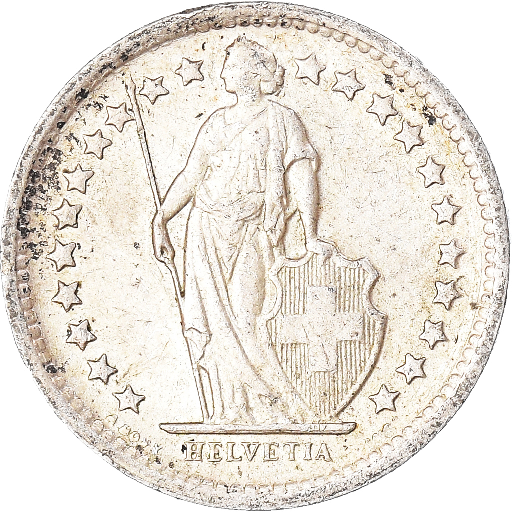 Coin, Switzerland, 1/2 Franc, 1965