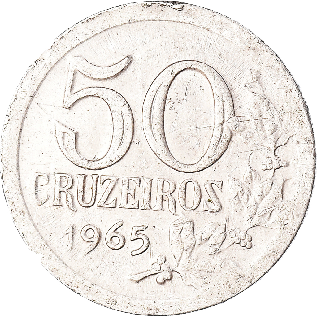 Coin, Brazil, 50 Cruzeiros, 1965