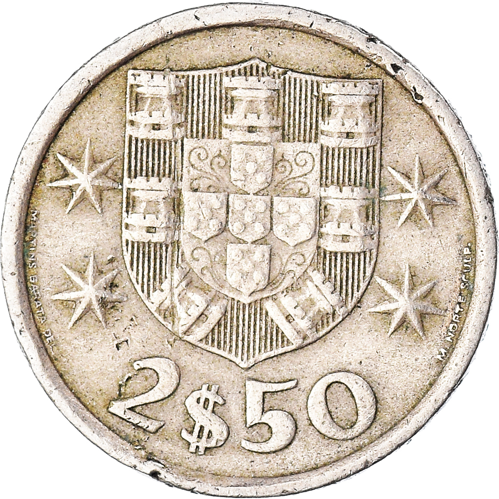 Moneda, Portugal, 2-1/2 Escudos, 1973