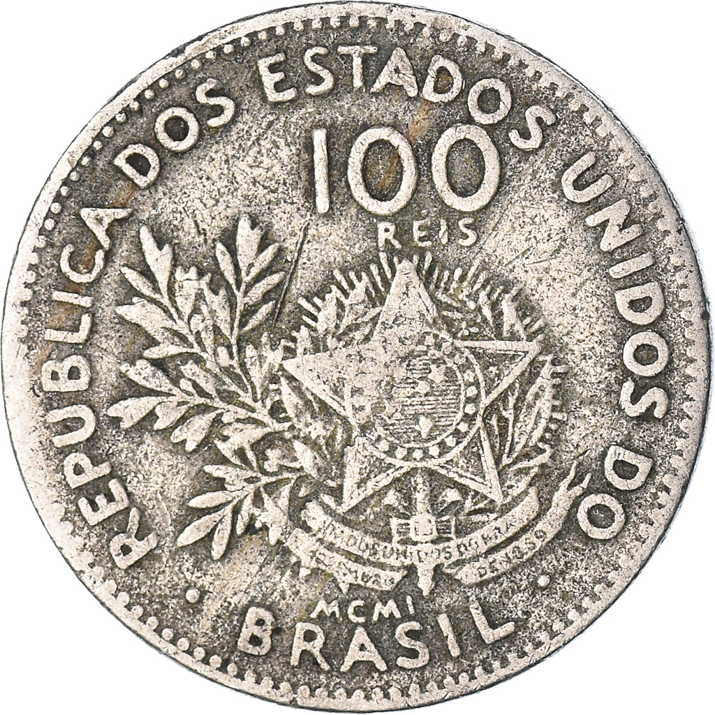 Moneda, Brasil, 100 Reis, 1901