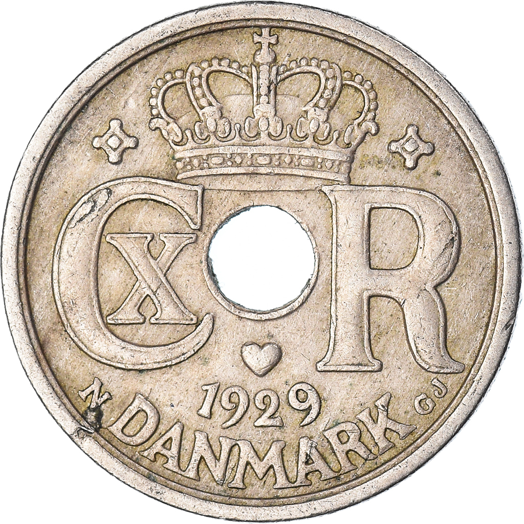 Moneda, Dinamarca, 25 Öre, 1929