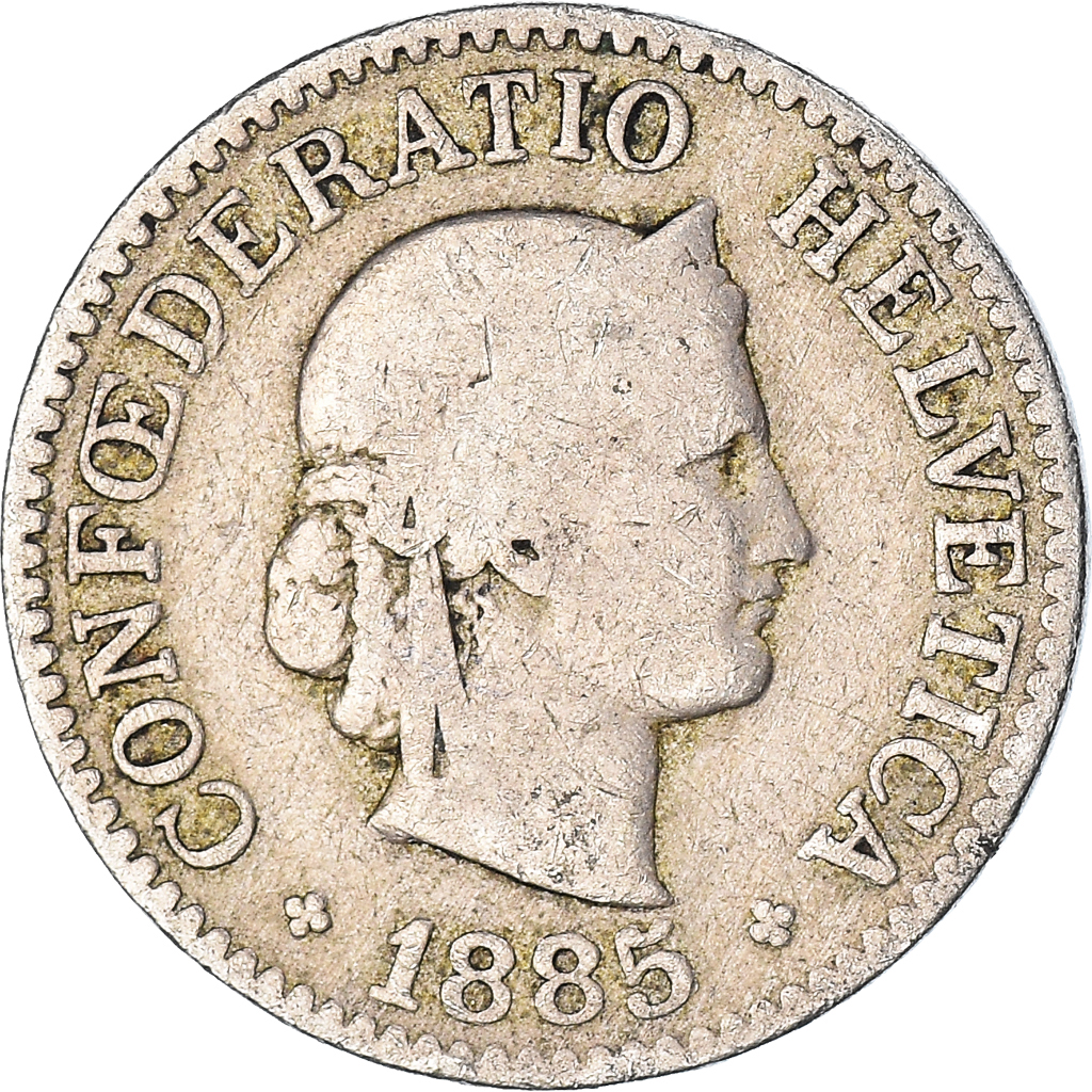Coin, Switzerland, 10 Rappen, 1885
