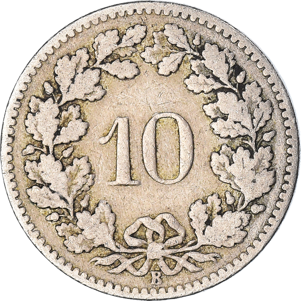 Coin, Switzerland, 10 Rappen, 1885