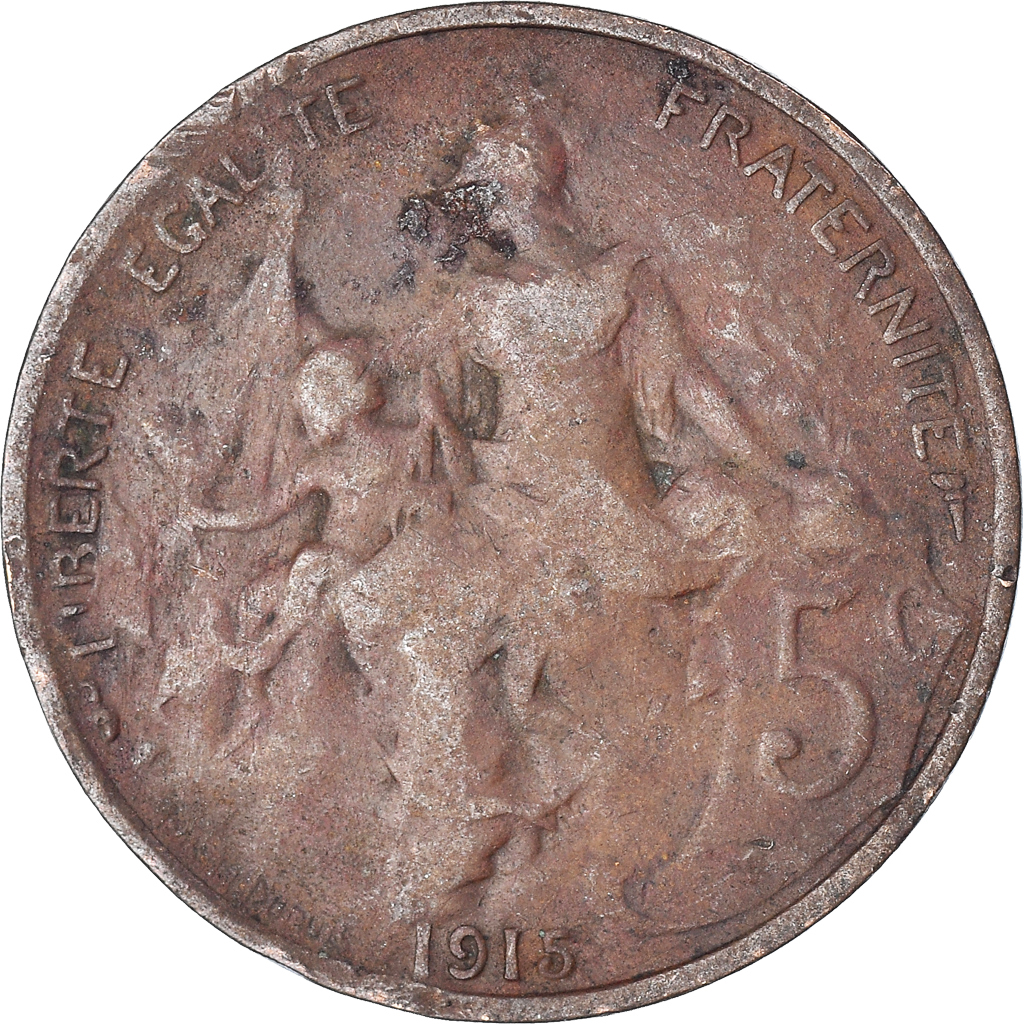 Moneda, Francia, 5 Centimes, 1915
