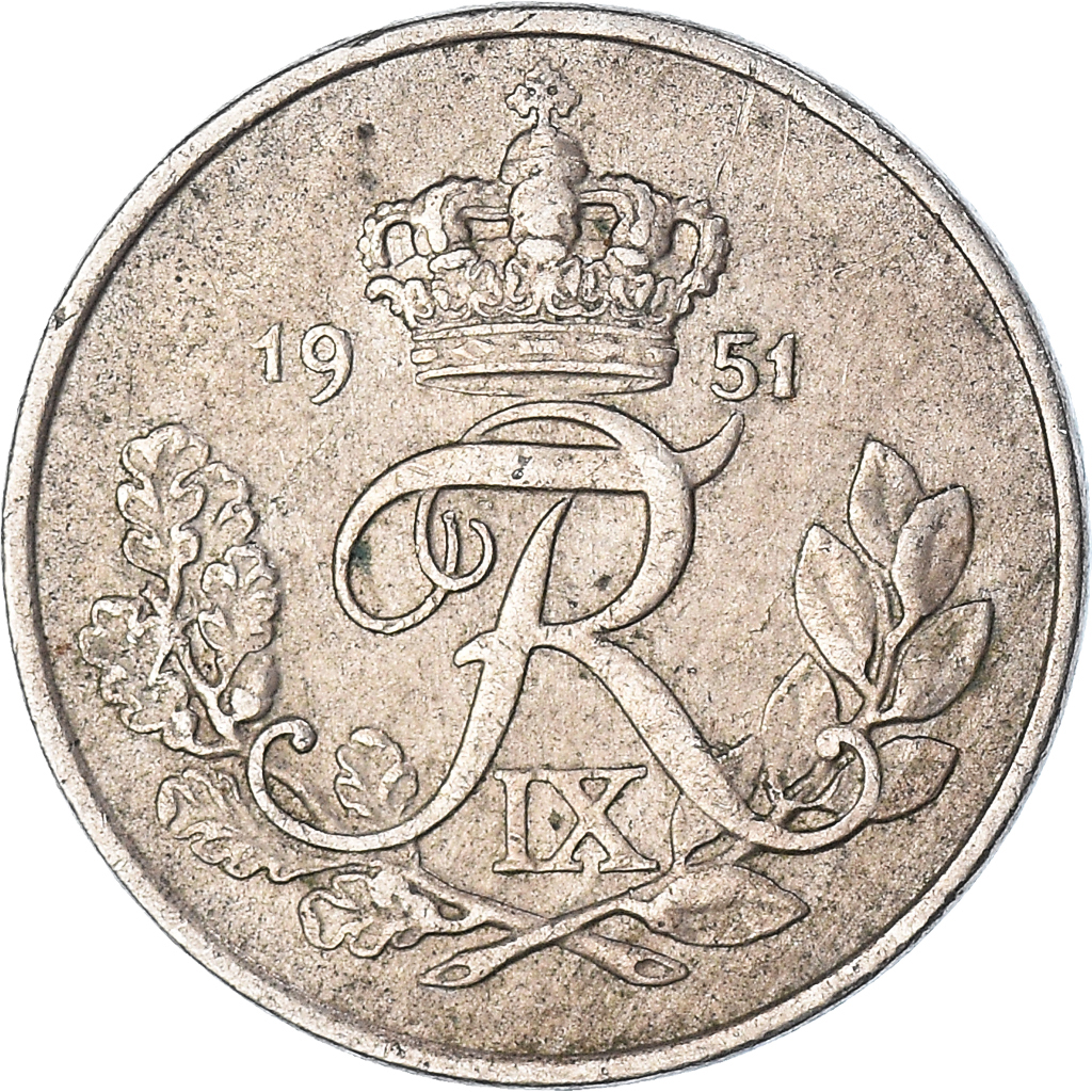 Moneda, Dinamarca, 10 Öre, 1951