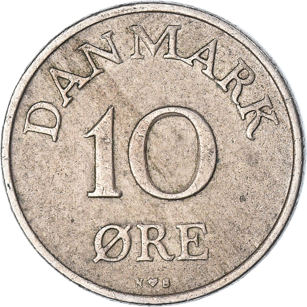 Moneda, Dinamarca, 10 Öre, 1951