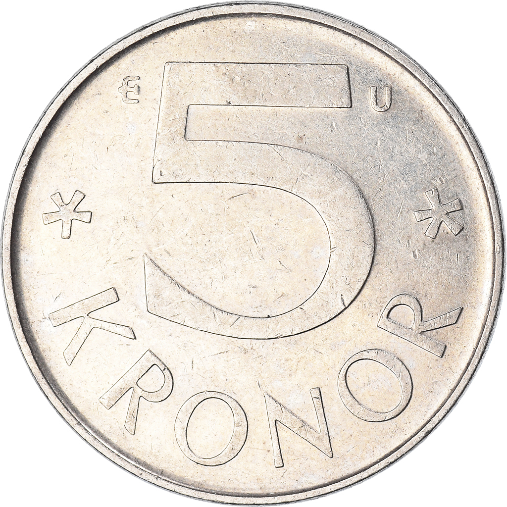 Moneda, Suecia, 5 Kronor, 1984