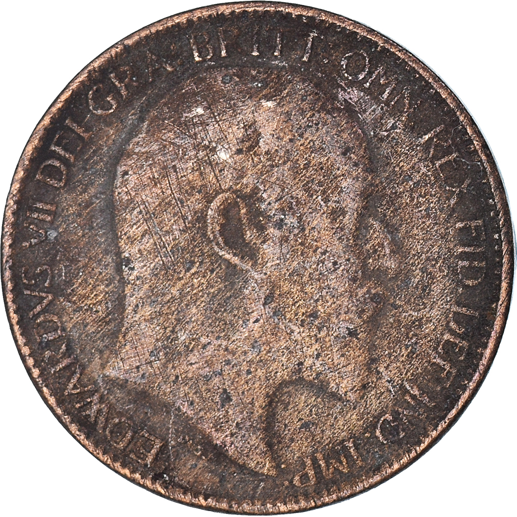 Moneda, Gran Bretaña, Farthing, 1909