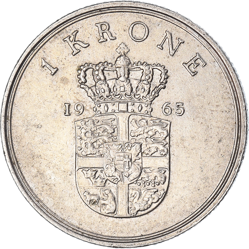 Moneda, Dinamarca, Krone, 1965