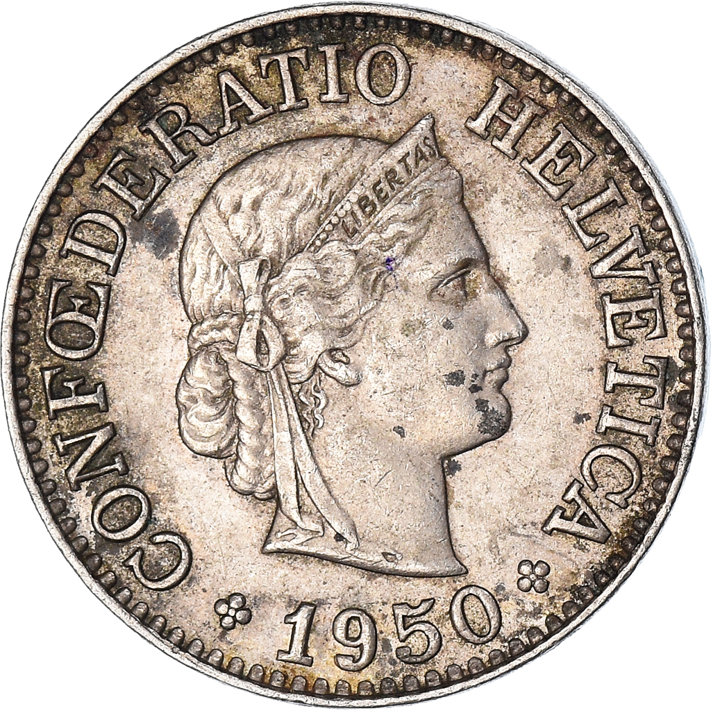 Moneda, Suiza, 10 Rappen, 1950