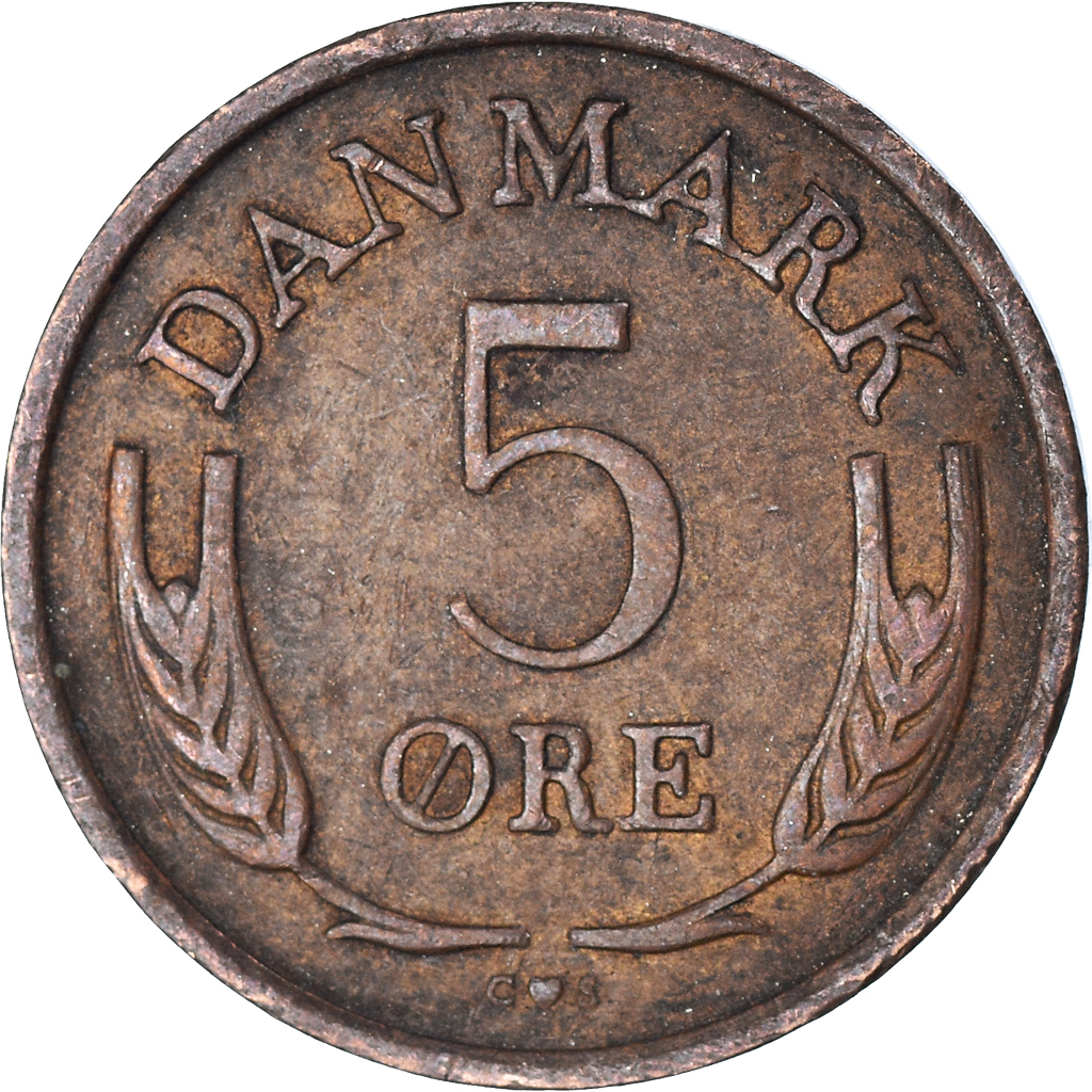 Moneda, Dinamarca, 5 Öre, 1968