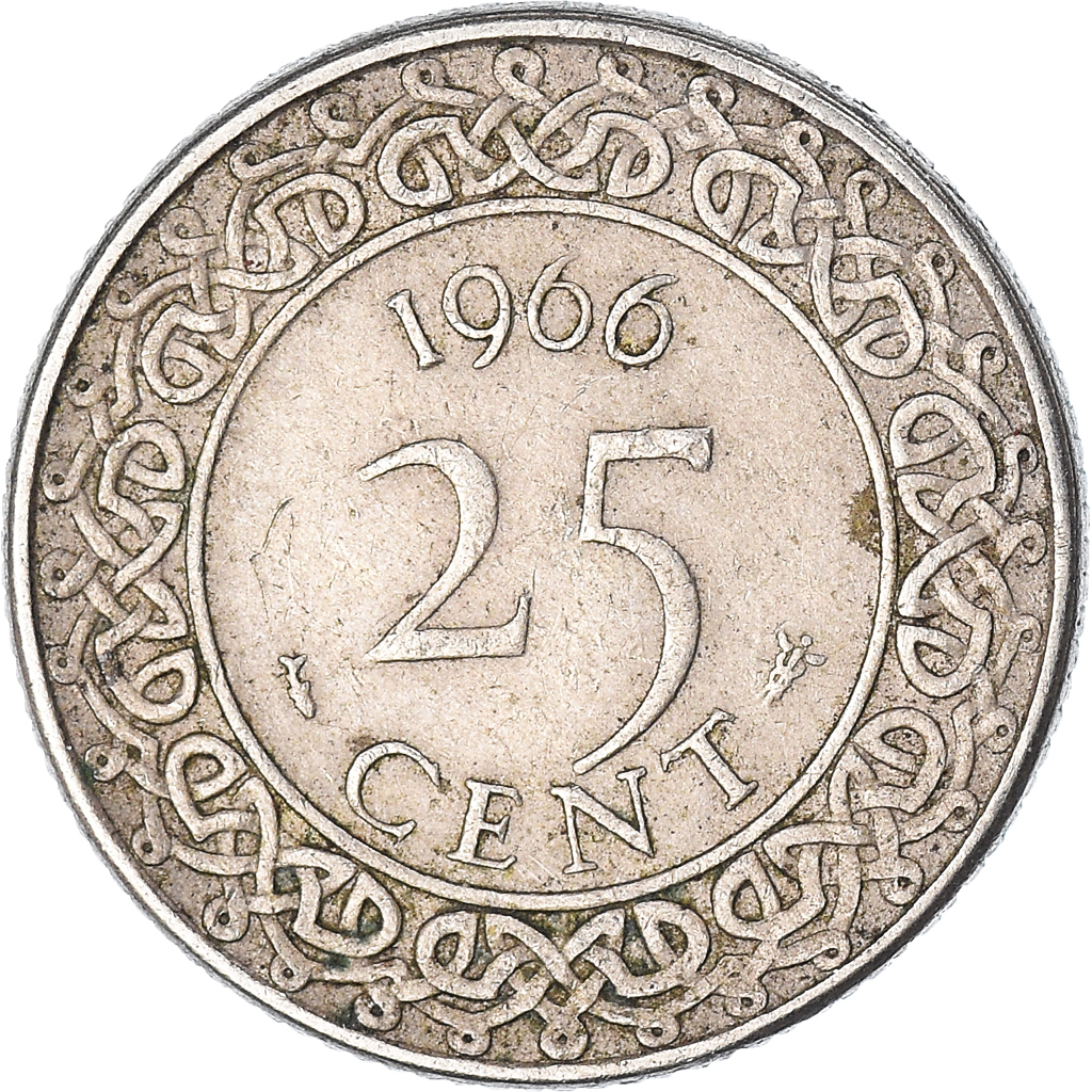 Coin, Surinam, 25 Cents, 1966