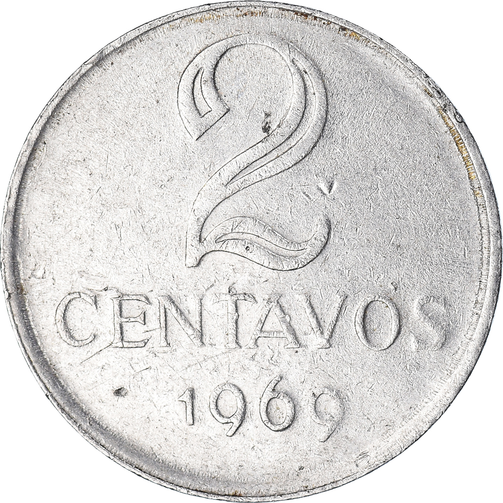 Moneda, Brasil, 2 Centavos, 1969