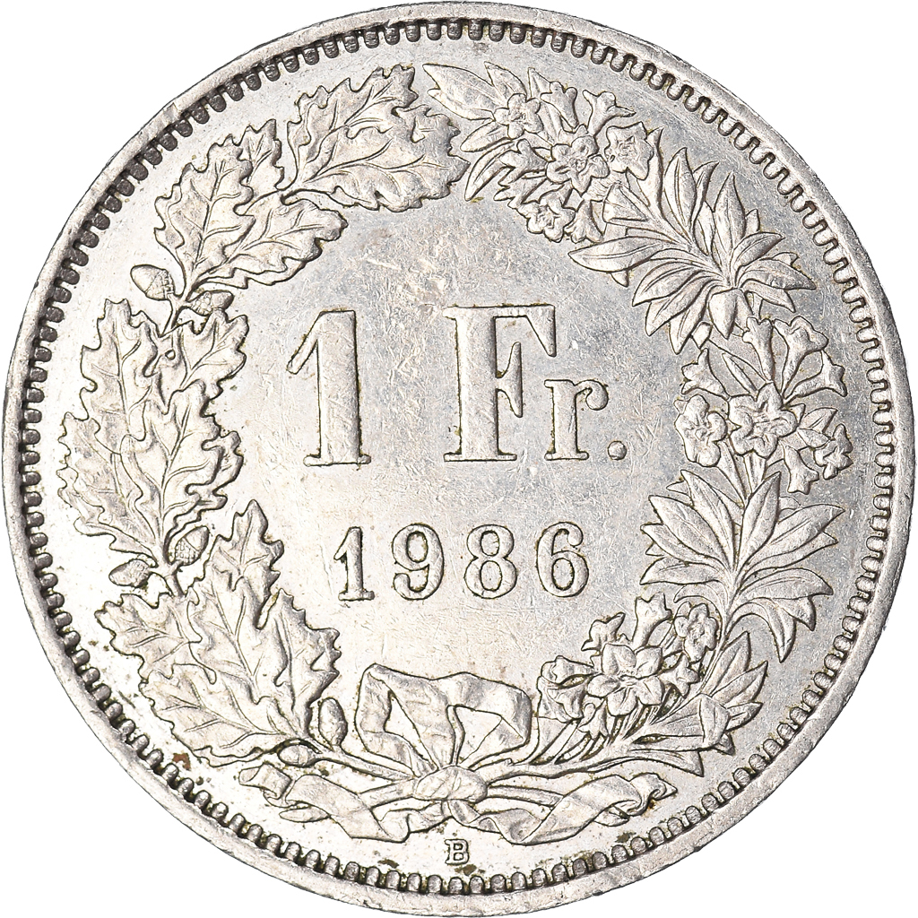 Moneda, Suiza, Franc, 1986