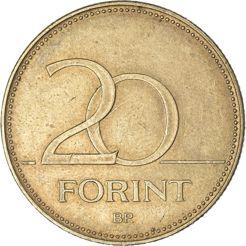 Moneda, Hungría, 20 Forint, 2004