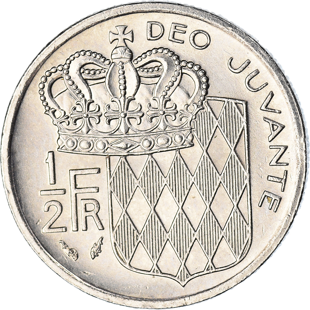 Moneda, Mónaco, 1/2 Franc, 1975