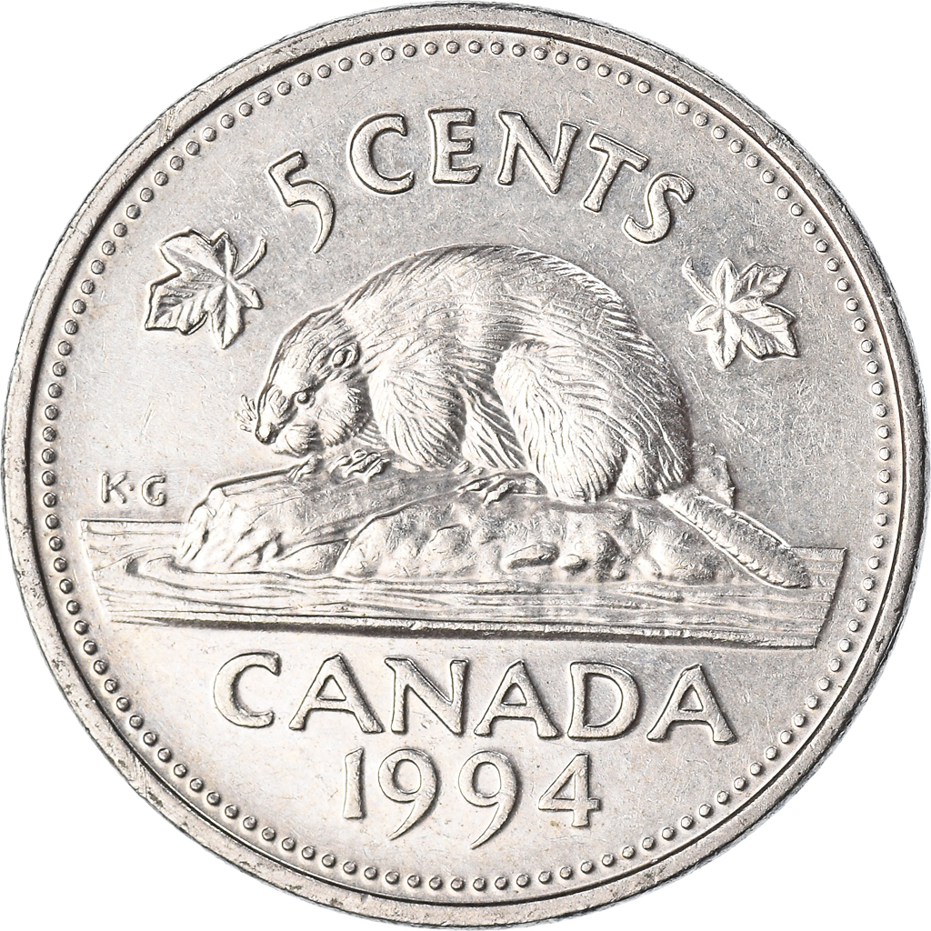 Coin, Canada, 5 Cents, 1994