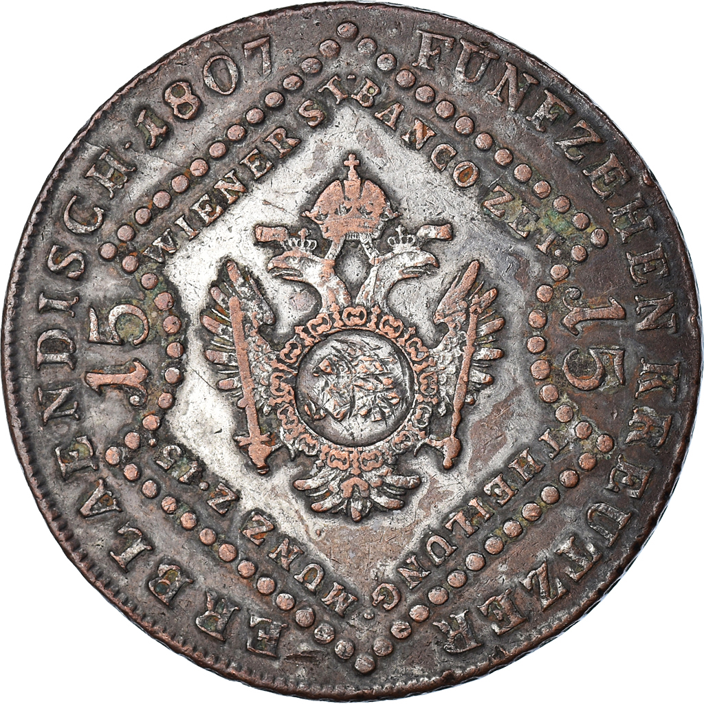 Coin, Austria, Franz II (I), 15 Kreuzer, 1807, Schmollnitz, , Copper