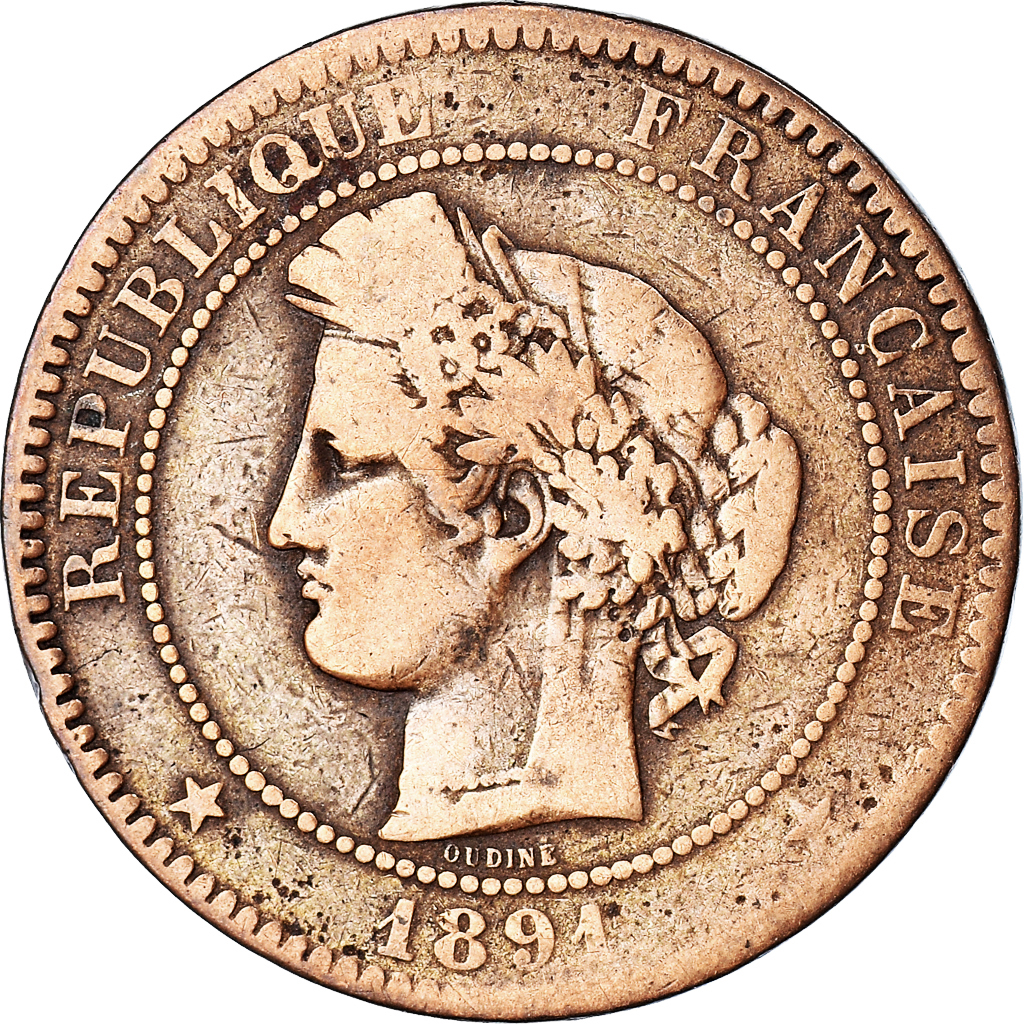 Coin, France, Cérès, 10 Centimes, 1894, Paris, , Bronze, KM:815.1