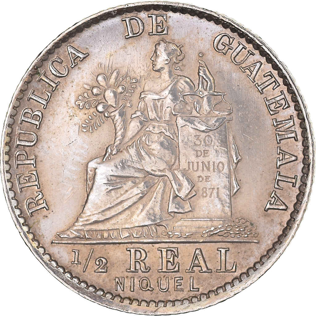Coin, Guatemala, 1/2 Real, Medio, 1900, , Copper-nickel, KM:176