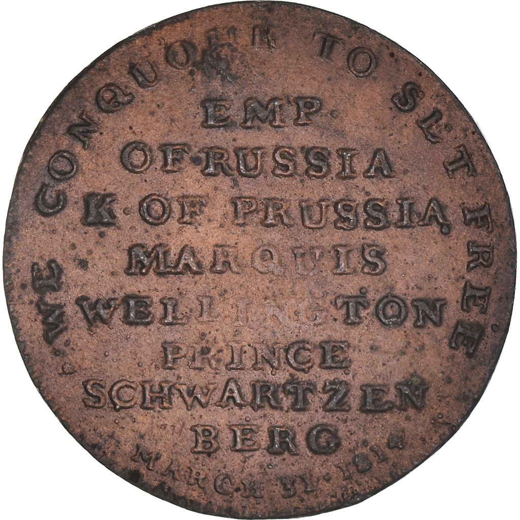 United Kingdom, Token, Napoléon Bonaparte to Elba, 1814, , Copper