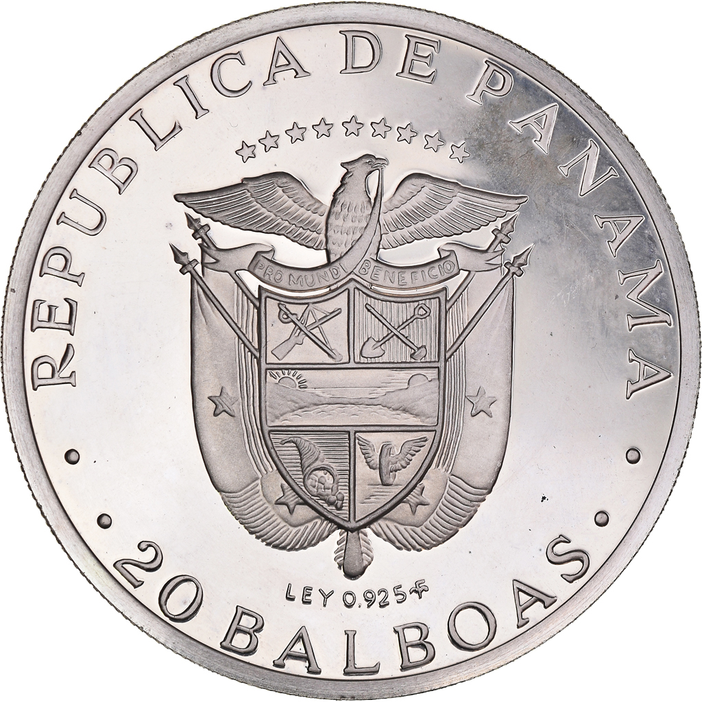 1060484] Coin, Panama, 20 Balboas, 1974, U.S. Mint, Franklin