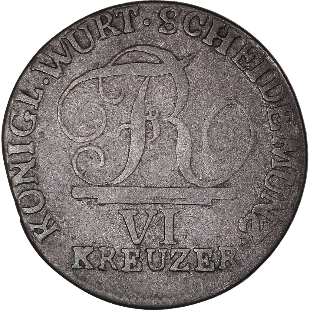 Coin, German States, WURTTEMBERG, Friedrich I, 6 Kreuzer, 1811, 