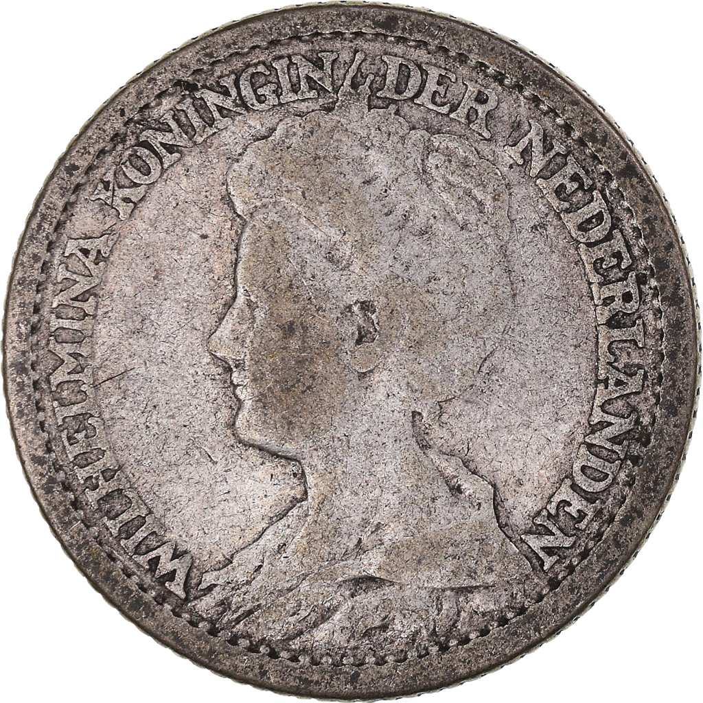Coin, Netherlands, Wilhelmina I, 25 Cents, 1917, Utrecht, , Silver