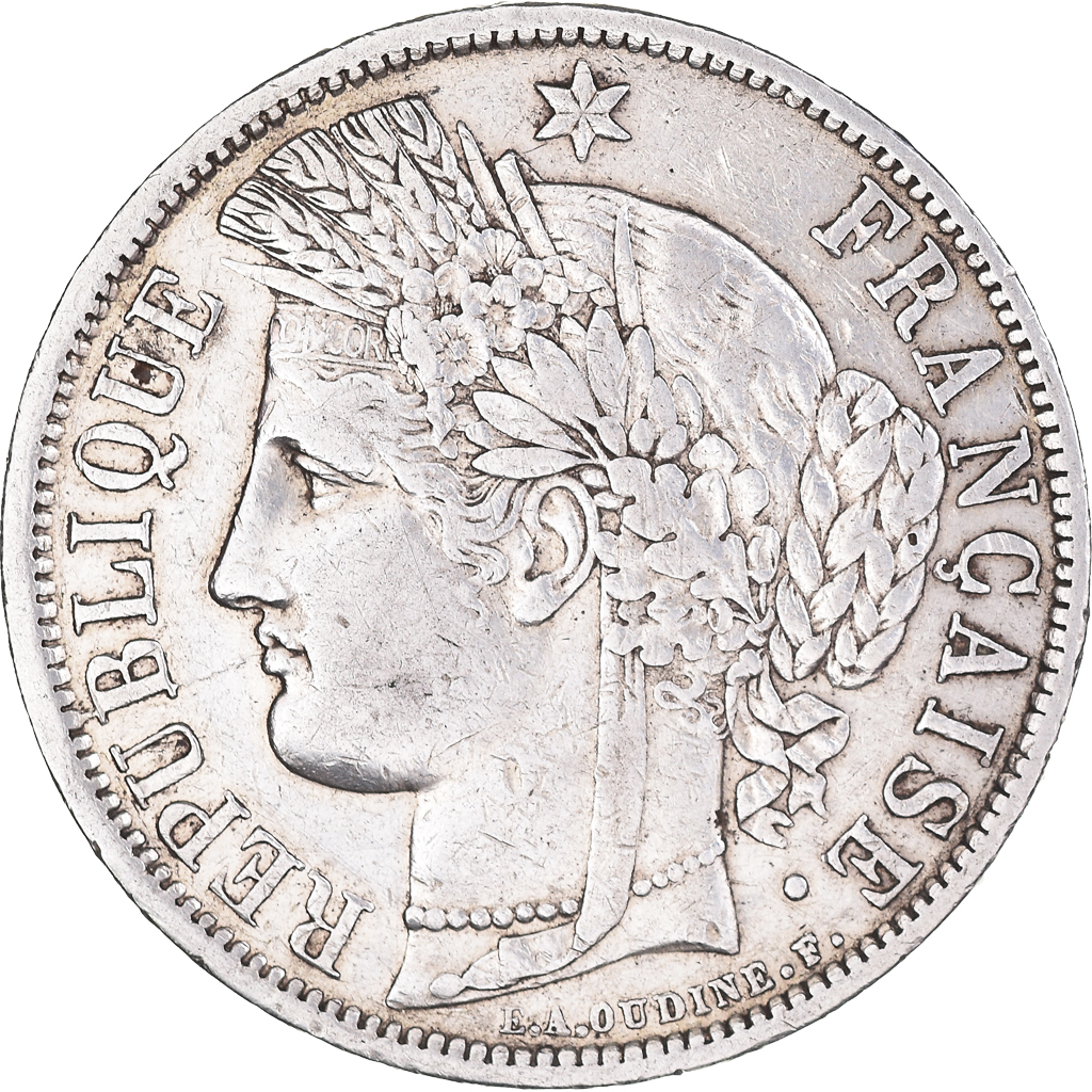 Coin, France, Cérès, 5 Francs, 1870, Bordeaux, , Silver, KM:818.2