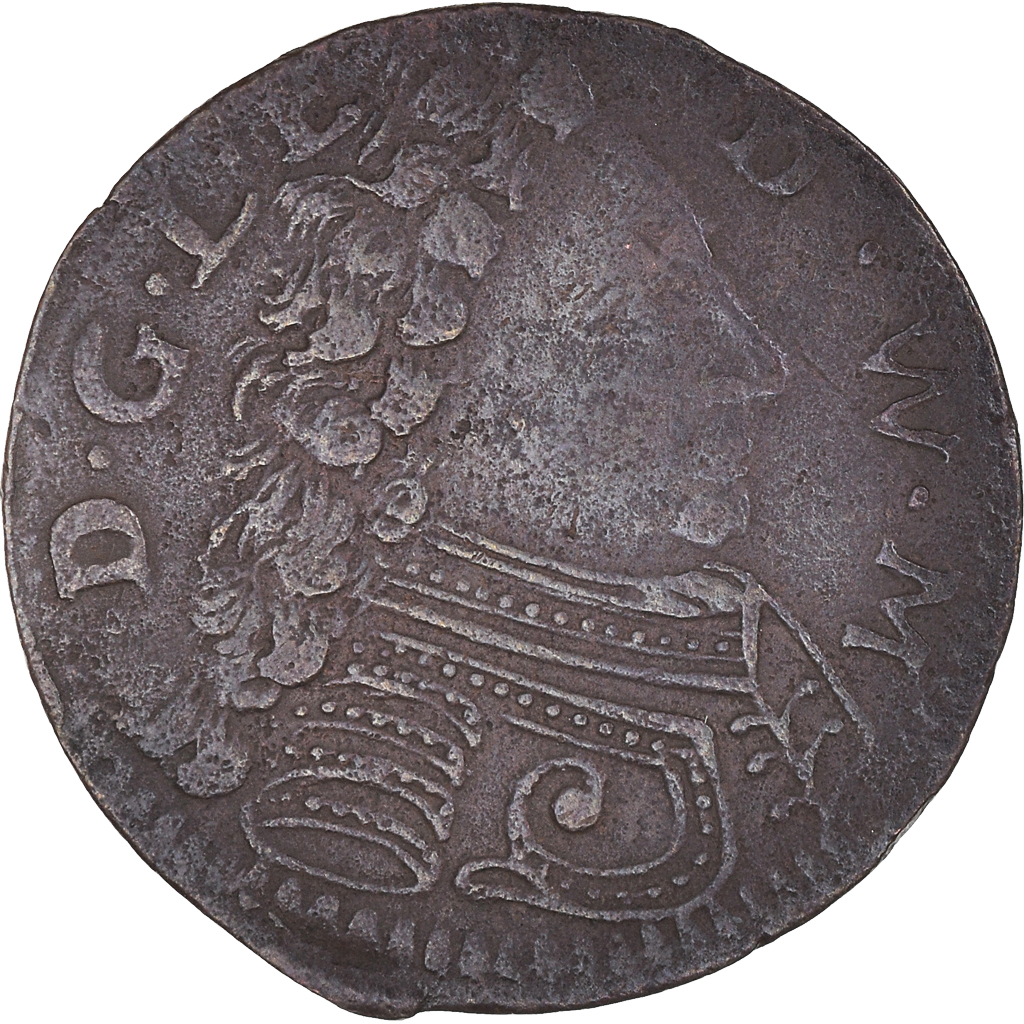 Coin, France, Léopold Eberhard, Liard, 1715, Montbéliard, , Copper