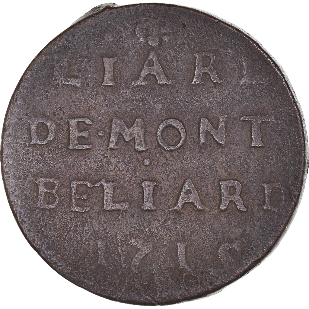 Coin, France, Léopold Eberhard, Liard, 1715, Montbéliard, , Copper