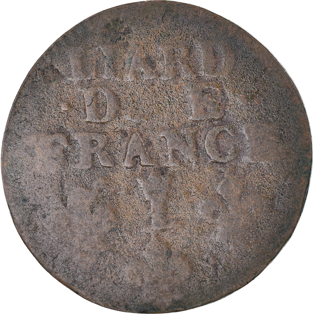 Coin, France, Louis XIV, Liard de France au buste âgé, troisième type, Liard