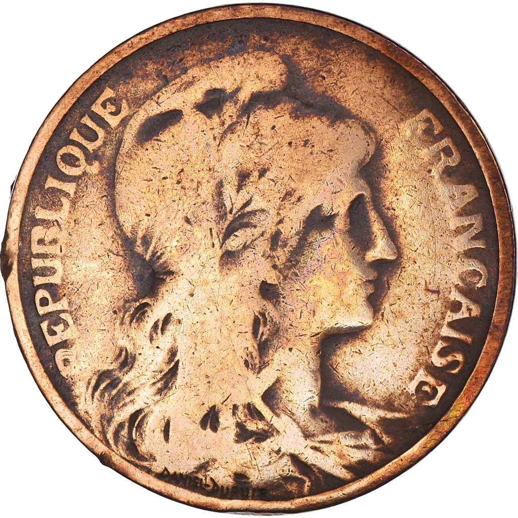 Moneda, Francia, Dupuis, 5 Centimes, 1902, Paris, BC+, Bronce, KM:842