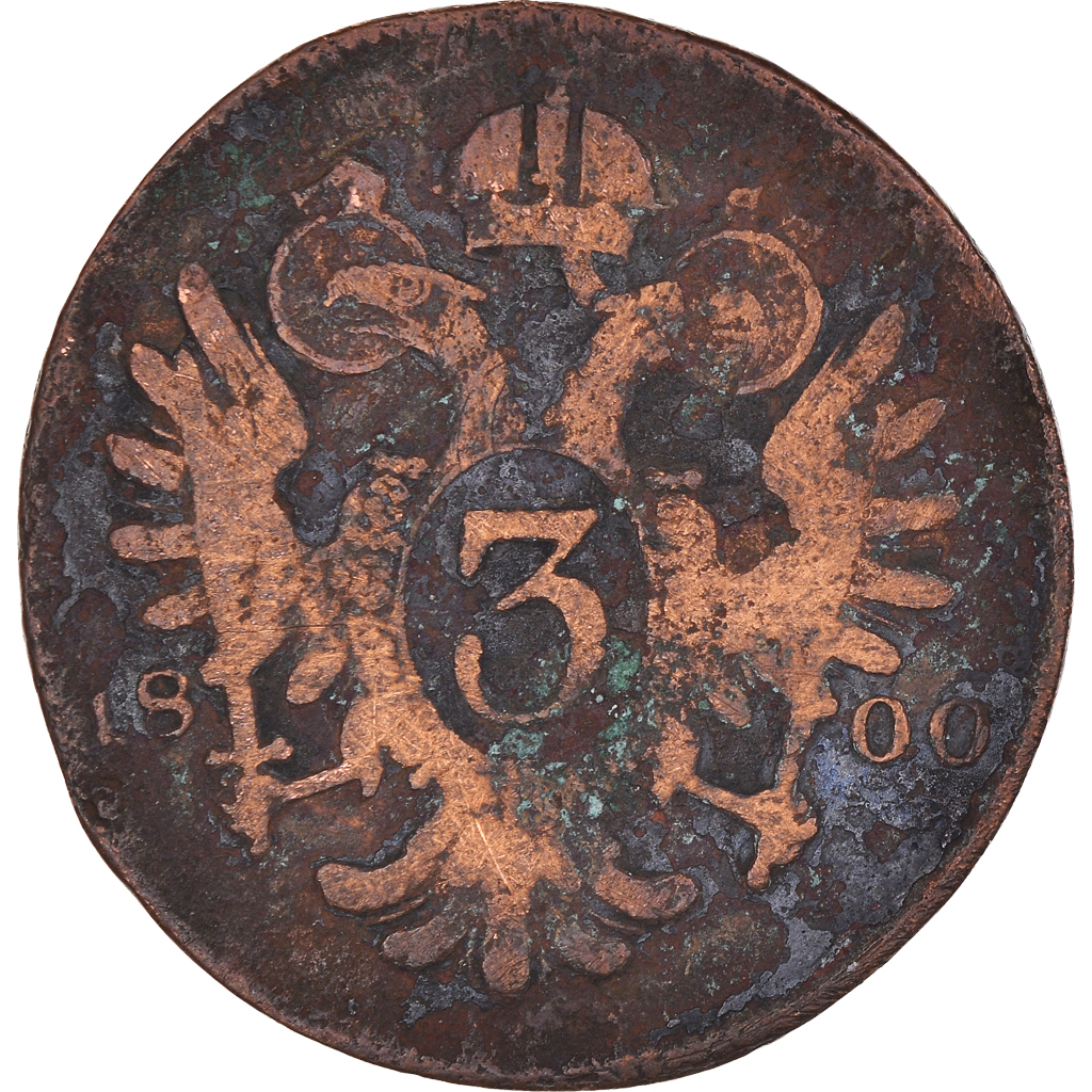 Coin, Austria, 3 Kreuzer, 1800, , Copper