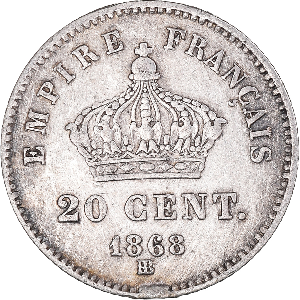 Coin, France, Napoleon III, Napoléon III, 20 Centimes, 1868, Strasbourg