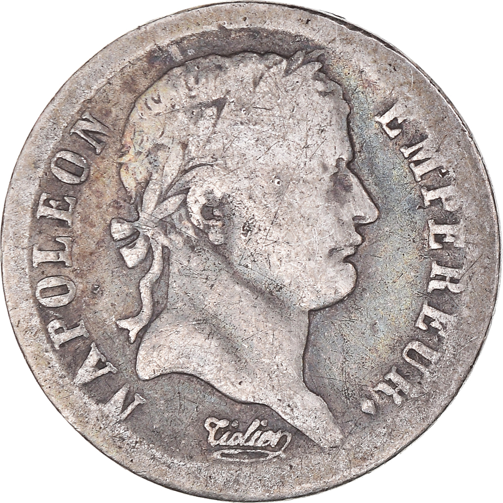 Coin, France, Napoléon I, 1/2 Franc, 1808, Lyon, , Silver, KM:680.4